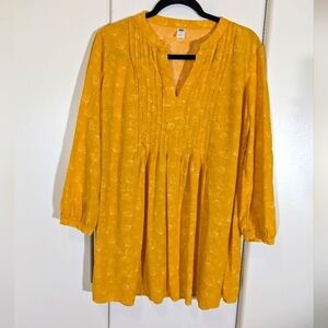 Old Navy Women’s Dandelion Shift Swing Long Sleeve Yellow Dress Size Large